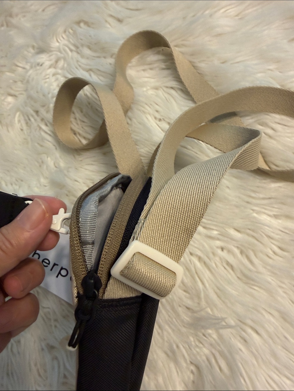 Sherpani Beige and Black Compact Crossbody Pouch brand new - Picture 7 of 8